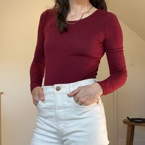 J. Crew Rich Red Long Sleeve Top